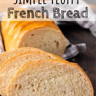 Sliced and baked simple fluffy french bread.