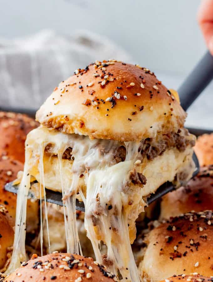 French Onion Ground Beef Sliders
