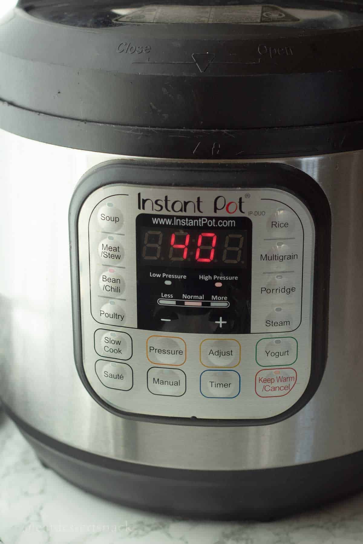 Instant pot with 40 minutes set.