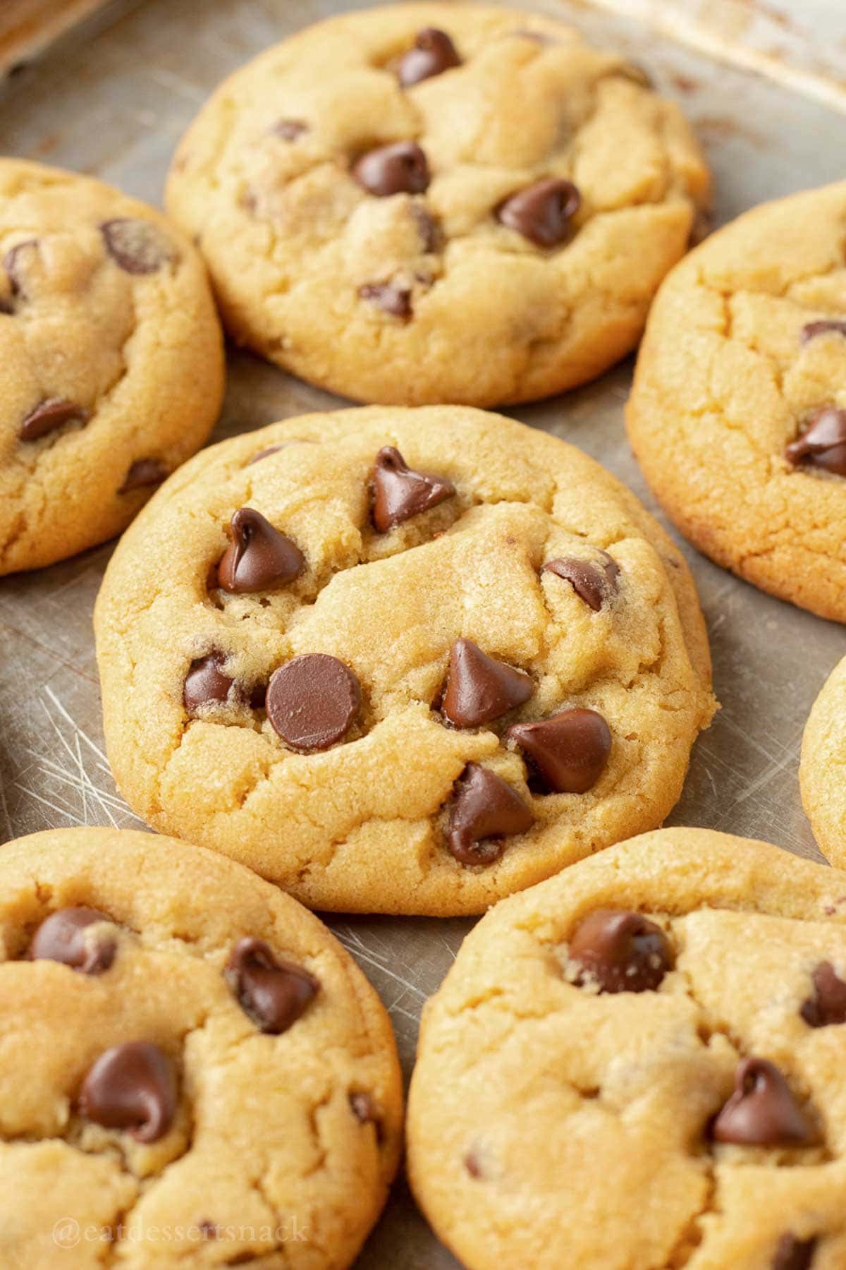 Baked cookies on baking sheet.