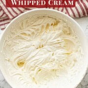 Whipped cream cheese topping in bowl.